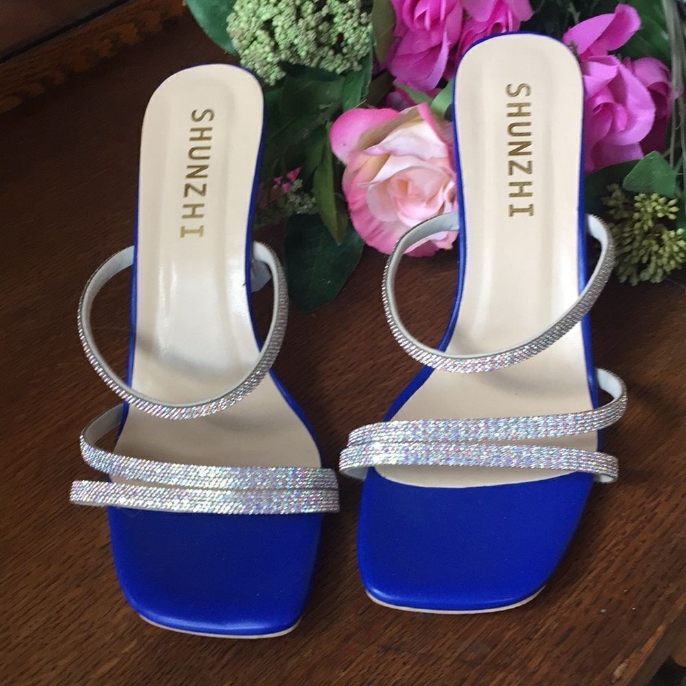 Rhinestone Strap Clear Heels
